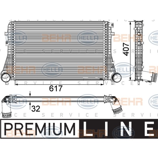 Слика на интеркулер HELLA BEHR  SERVICE  PREMIUM LINE 8ML 376 746-741 за VW Passat 6 Sedan (B6,3c2) 2.0 TDI 16V - 140 коњи дизел