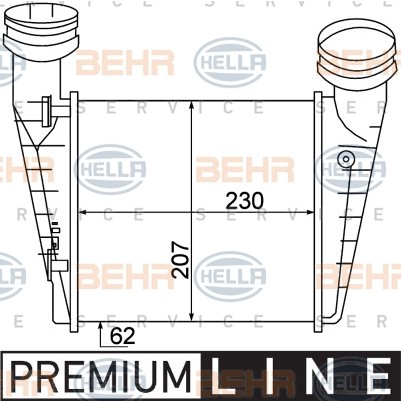 Слика на интеркулер HELLA BEHR  SERVICE  PREMIUM LINE 8ML 376 776-631 за Skoda Superb Sedan (3U4) 2.0 - 115 коњи бензин