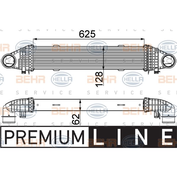 Слика на интеркулер HELLA BEHR  SERVICE  PREMIUM LINE 8ML 376 777-111 за Mercedes C-class Estate (s204) C 350 CDI (204.223) - 265 коњи дизел