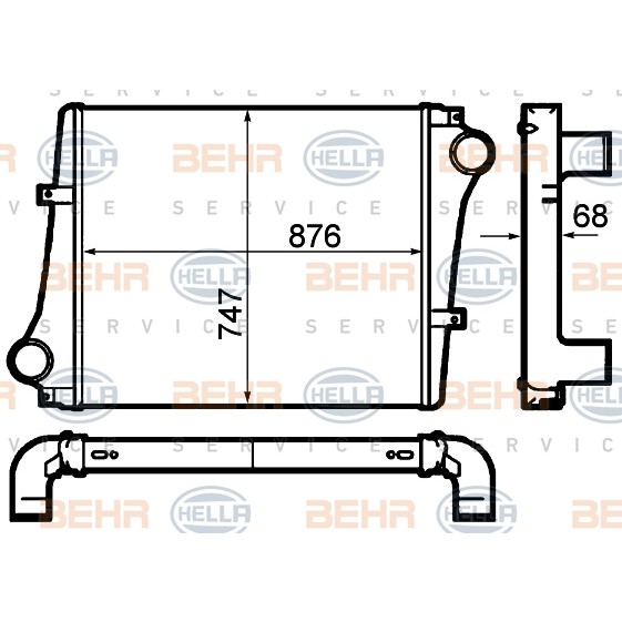 Слика на интеркулер HELLA BEHR  SERVICE  PREMIUM LINE 8ML 376 792-041 за камион Volvo B 12 - 380 коњи дизел