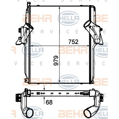 Слика на интеркулер HELLA BEHR  SERVICE  PREMIUM LINE 8ML 376 906-351 за камион Mercedes Actros 1996 1857 LS - 571 коњи дизел