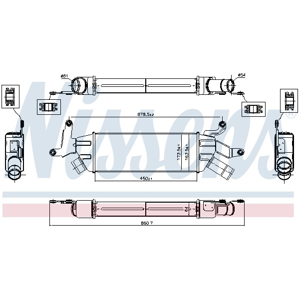 Слика на интеркулер NISSENS 96086 за Citroen C-Crosser EP 2.2 HDi - 156 коњи дизел