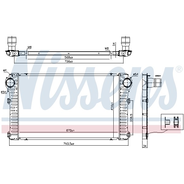 Слика на интеркулер NISSENS 96347 за Toyota Rav4 - 4 (ZSA4, ALA4) 2.0 D4-D - 124 коњи дизел