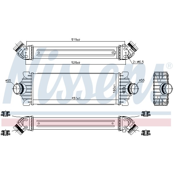 Слика на интеркулер NISSENS 96486 за Ford Transit Bus 2014 2.2 TDCi 4x4 - 125 коњи дизел