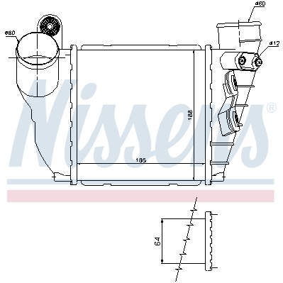 Слика на интеркулер NISSENS 96488 за Mitsubishi Space Runner (N1,N2 W) 1.8 4WD (N21W) - 122 коњи бензин