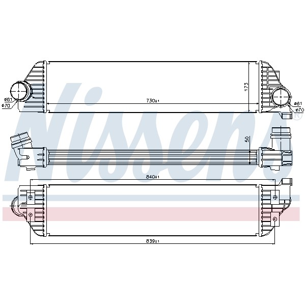 Слика на интеркулер NISSENS 96501 за Opel Movano B Platform 2.3 CDTI [RWD] - 136 коњи дизел