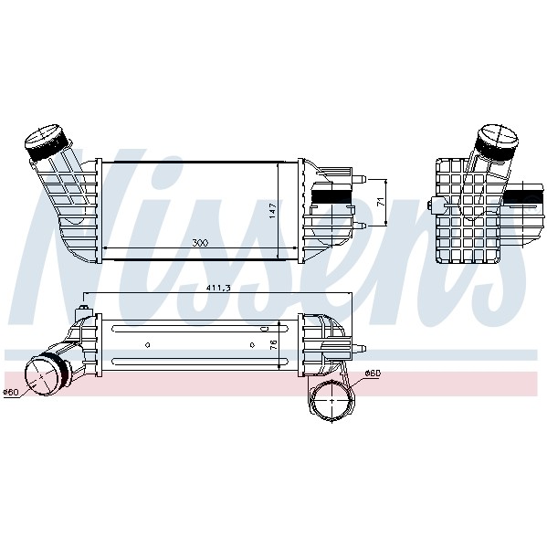 Слика на интеркулер NISSENS 96512 за Peugeot 3008 2.0 HDi - 136 коњи дизел