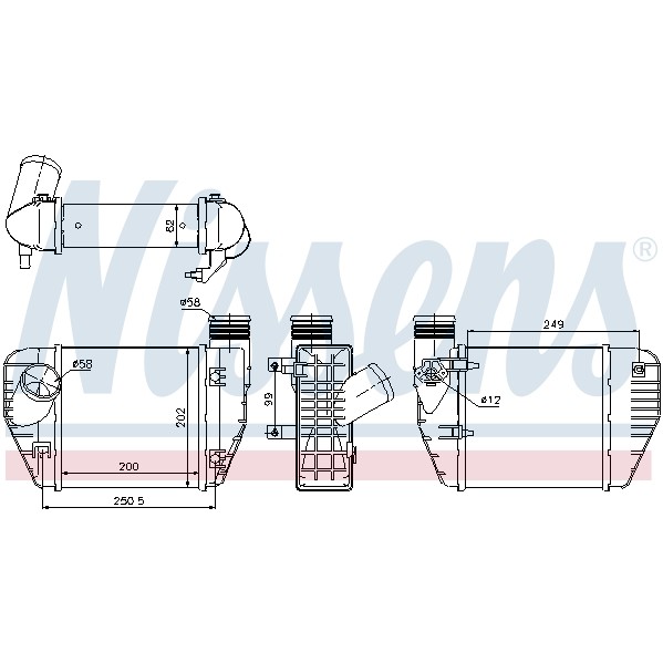 Слика на интеркулер NISSENS 96544 за Audi A6 Avant (4F5, C6) 2.0 TDI - 140 коњи дизел