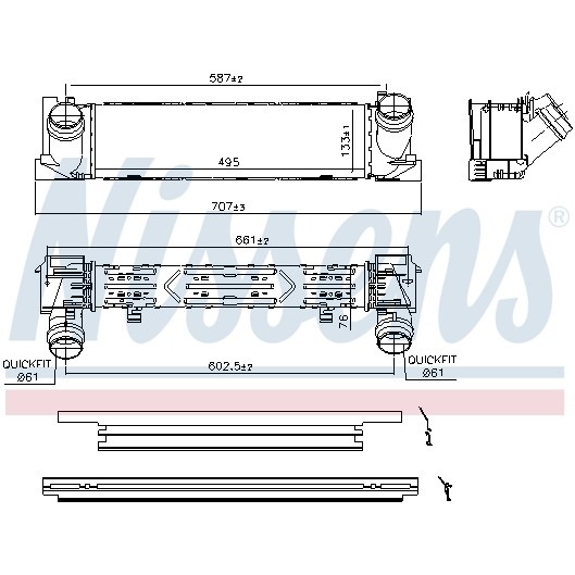 Слика на интеркулер NISSENS 96552 за BMW 1 F21 116 d - 116 коњи дизел