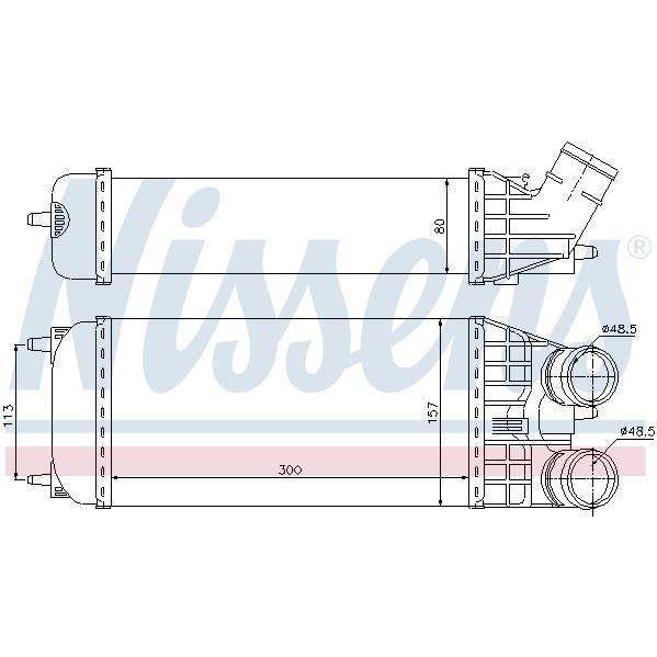 Слика на интеркулер NISSENS 96594 за Citroen C3 II Hatchback 1.6 HDi 110 - 112 коњи дизел