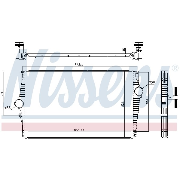 Слика на интеркулер NISSENS 96601 за Volvo XC 90 Estate D3 / D5 - 163 коњи дизел