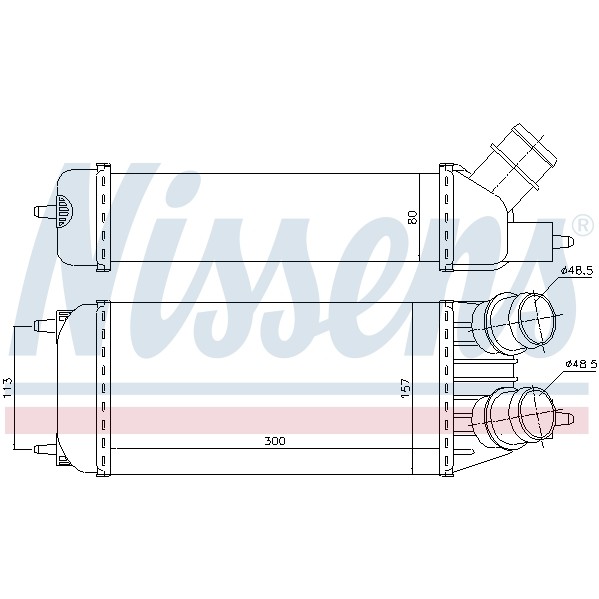 Слика на интеркулер NISSENS 96613 за Fiat Scudo BOX 270 1.6 D Multijet - 90 коњи дизел