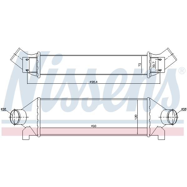 Слика на интеркулер NISSENS 96732 за Ford Transit Platform (FM,FN) 2.4 DI (F_A_, F_B_, F_C_, F_D_) - 90 коњи дизел