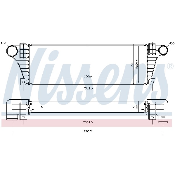 Слика на интеркулер NISSENS 96857 за камион Iveco Daily 1 Box 30-8 (12914111, 12914112, 12914117, 12914131, 12914137, 1291 - 75 коњи дизел