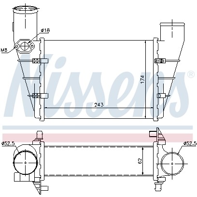 Слика на интеркулер NISSENS 96896 за VW Jetta 6 (162) 1.6 - 105 коњи бензин