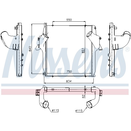 Слика на интеркулер NISSENS 96972 за камион Mercedes Actros 1996 1835 AK - 354 коњи дизел