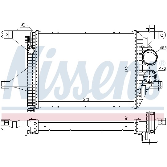 Слика на интеркулер NISSENS 96976 за Mercedes T2 Platform (609) 711 D (669.301, 669.302, 669.303) - 105 коњи дизел