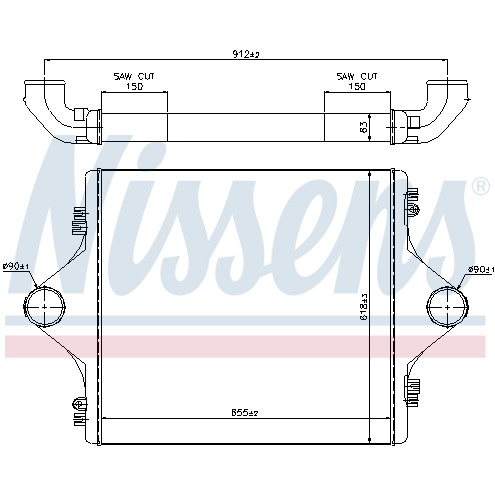 Слика на интеркулер NISSENS 96977 за камион MAN F 2000 19.364 FAC - 360 коњи дизел