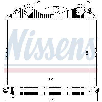 Слика на интеркулер NISSENS 97034 за камион MAN TGA 18.350, 18.360 FC, FLC, FLLC, FLLRC, FLLW, FLRC, FLLRW, FRC - 350 коњи дизел