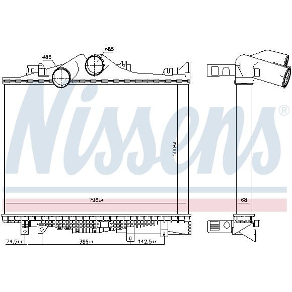 Слика на интеркулер NISSENS 97038 за камион Mercedes Atego 1 1017 K - 170 коњи дизел