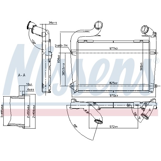 Слика на интеркулер NISSENS 97061 за камион Scania P,G,R,T Series P 260 - 260 коњи Ото