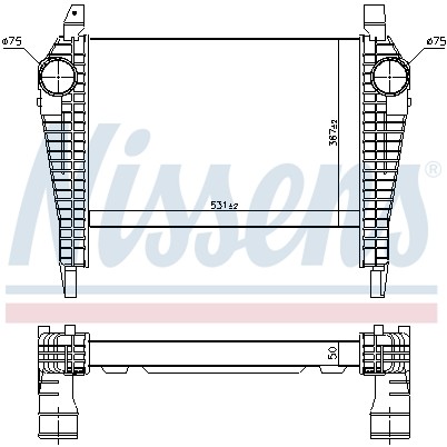 Слика на интеркулер NISSENS 97064 за камион Iveco Eurocargo 140 E 28 tector, 140 E 28 P tector, 140 E 28 FP tector - 275 коњи дизел