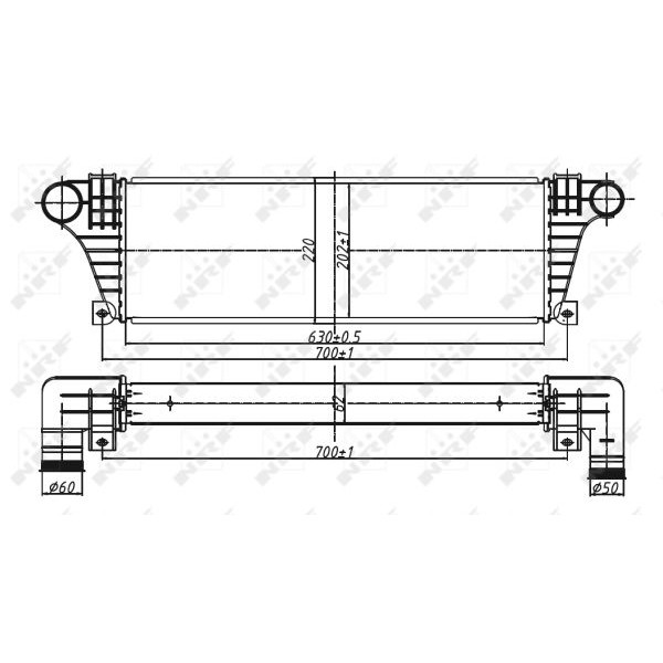 Слика на интеркулер NRF 30097 за камион Iveco Daily 1 Platform 30-8 (10011131, 10011132, 10011231, 10011232, 10011237, 1001 - 82 коњи дизел