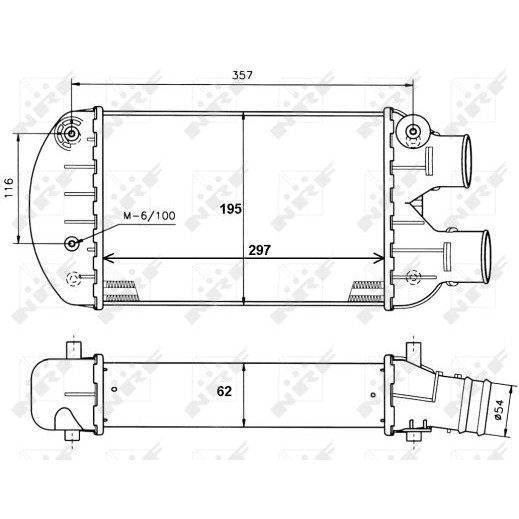 Слика на интеркулер NRF 30122A за Fiat Bravo 182 1.9 JTD - 100 коњи дизел