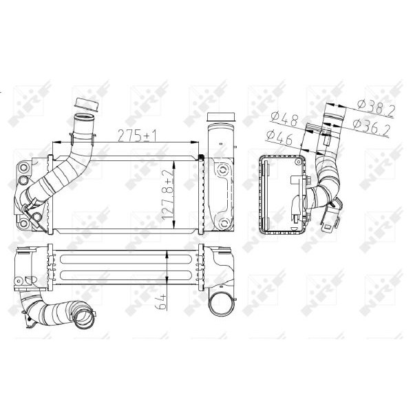 Слика на интеркулер NRF 30245 за Toyota Corolla Sedan (E15) 1.4 VVT-i - 97 коњи бензин