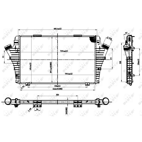 Слика на интеркулер NRF 30279 за Mitsubishi Space Gear (PA,B,D V-W) 2.4 i 4WD (PD4V/W) - 132 коњи бензин