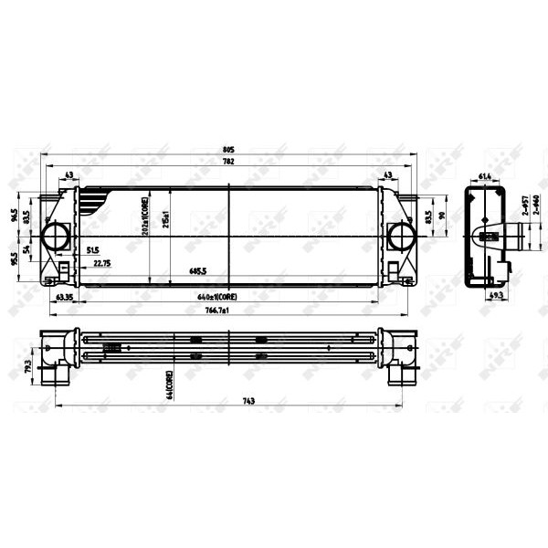 Слика на интеркулер NRF 30310 за Mercedes Sprinter 3-t Box (906) 209 CDI (906.611, 906.613) - 88 коњи дизел