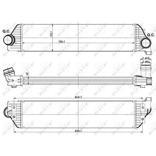 Слика на интеркулер NRF 30358 за Renault Master 3 Box (FV) 2.3 dCi 170 FWD - 170 коњи дизел