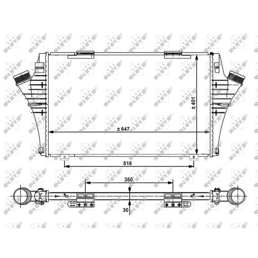 Слика на интеркулер NRF 30480 за Saab 9-3 Saloon (YS3F) 2.8 Turbo V6 - 250 коњи бензин