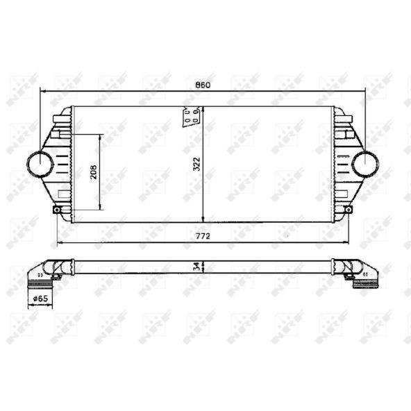 Слика на интеркулер NRF 30803 за Citroen Jumpy BOX BS,BT,BY,BZ 2.0 HDi 110 - 109 коњи дизел