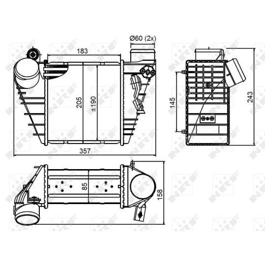 Слика на интеркулер NRF 30847 за Mitsubishi Sigma (F16A) 3.0 V6 - 205 коњи бензин