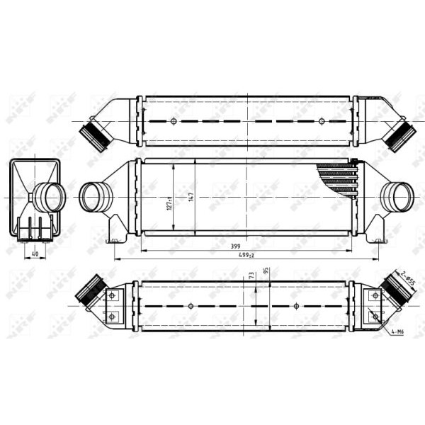 Слика на интеркулер NRF 30887 за Ford Transit Platform (FM,FN) 2.4 DI (F_A_, F_B_, F_C_, F_D_) - 90 коњи дизел