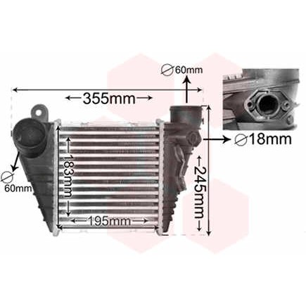 Слика на интеркулер VAN WEZEL 03004185 за Mitsubishi Sigma (F16A) 3.0 V6 - 205 коњи бензин