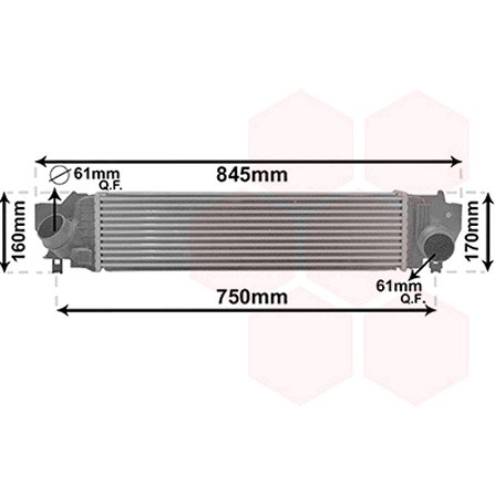 Слика на интеркулер VAN WEZEL 06014702 за Mini Convertible (F57) Cooper D - 116 коњи дизел