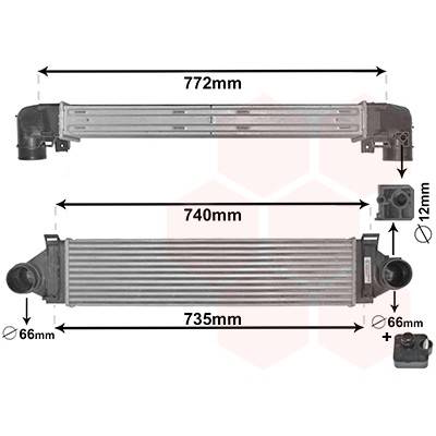 Слика на интеркулер VAN WEZEL IR PLUS 18004481 за Ford Mondeo 4 2.0 TDCi - 115 коњи дизел