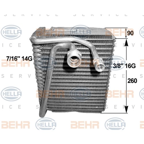 Слика на испарувач, клима уред BEHR HELLA SERVICE 8FV 351 211-091 за Lancia Dedra (835) 1.6 16V (835EI) - 103 коњи бензин