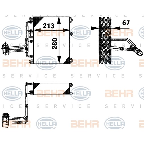 Слика на испарувач, клима уред BEHR HELLA SERVICE PREMIUM LINE 8FV 351 211-581 за Renault Laguna Nevada (K56) 1.9 dCi (K56W) - 107 коњи дизел