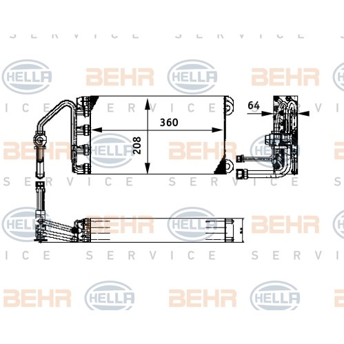 Слика на испарувач, клима уред BEHR HELLA SERVICE PREMIUM LINE 8FV 351 330-011 за камион MAN F 2000 26.293 FNLC,26.293 FNLLC,26.293 FVLC - 290 коњи дизел