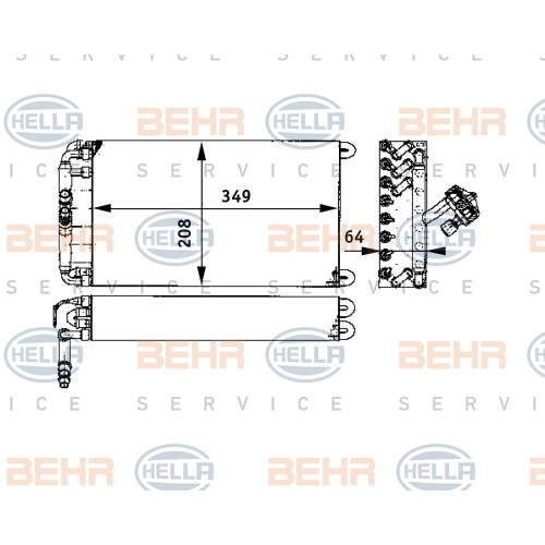 Слика на испарувач, клима уред BEHR HELLA SERVICE PREMIUM LINE 8FV 351 330-071 за камион Volvo FL 608 - 171 коњи дизел