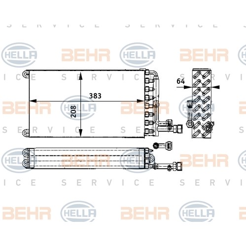 Слика на испарувач, клима уред BEHR HELLA SERVICE PREMIUM LINE 8FV 351 330-081 за камион Volvo F 12/320 - 320 коњи дизел