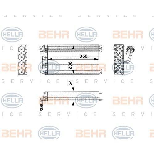 Слика на испарувач, клима уред BEHR HELLA SERVICE PREMIUM LINE 8FV 351 330-131 за камион MAN L2000 8.163 LC,8.163 LLC, LRC, LLRC, L-LF - 141 коњи дизел