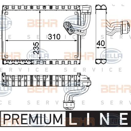 Слика на испарувач, клима уред BEHR HELLA SERVICE PREMIUM LINE 8FV 351 330-671 за Audi A5 Sportback (8TA) 2.0 TDI quattro - 170 коњи дизел