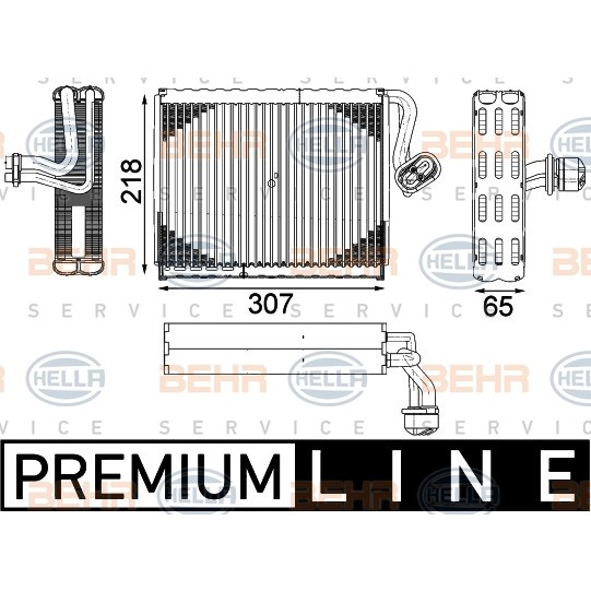 Слика на испарувач, клима уред BEHR HELLA SERVICE PREMIUM LINE 8FV 351 331-481 за Mercedes S-class Coupe (c216) CL 63 AMG (216.377) - 525 коњи бензин