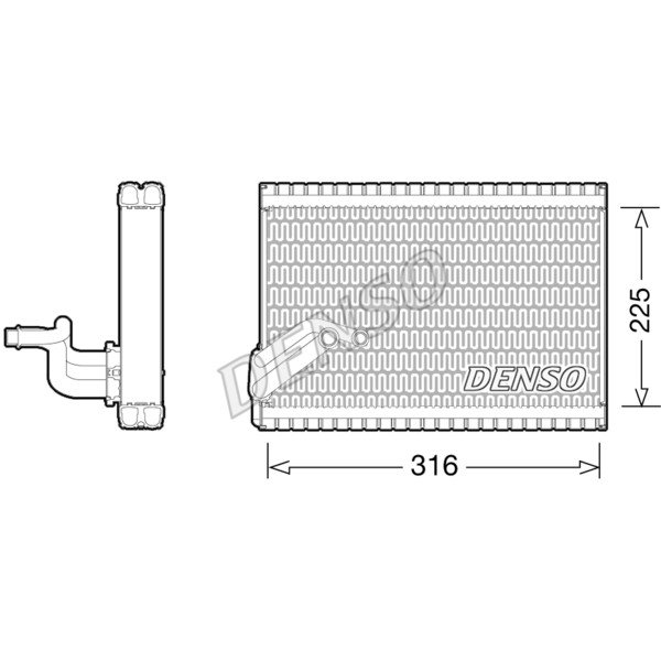 Слика на испарувач, клима уред DENSO DEV21003 за Peugeot Partner Box 1.6 - 109 коњи бензин