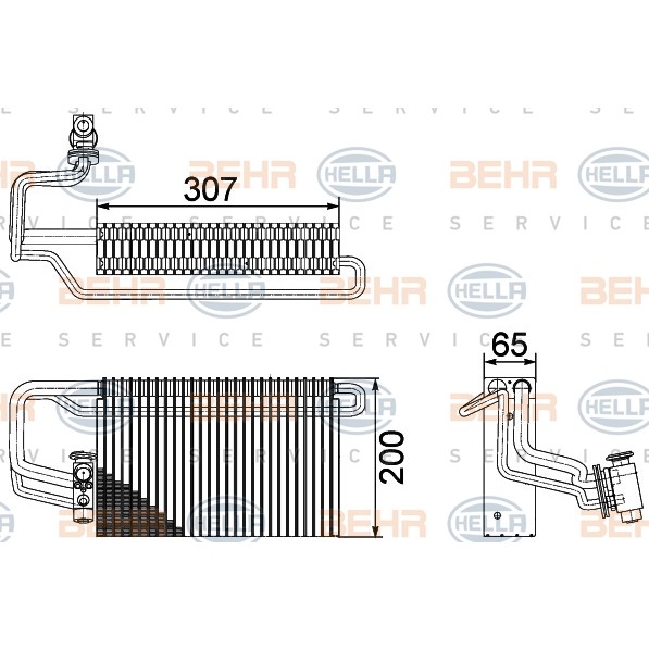 Слика на испарувач, клима уред HELLA BEHR  SERVICE  PREMIUM LINE 8FV 351 336-131 за камион DAF CF 65 FA 65.250 - 250 коњи дизел