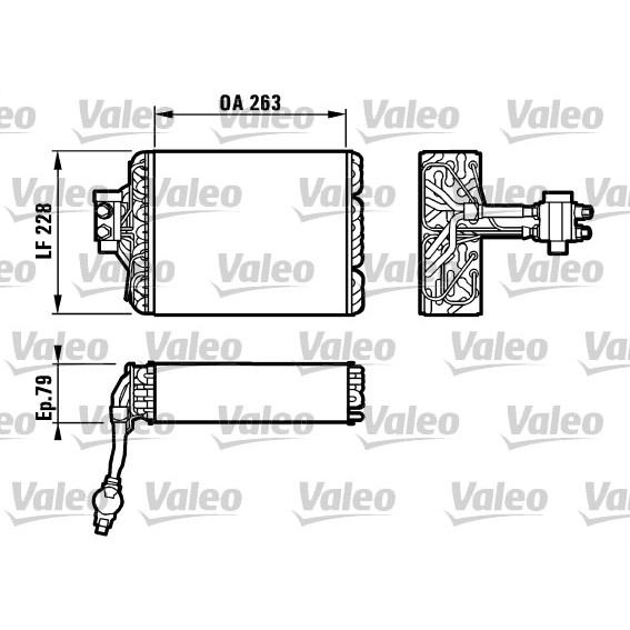 Слика на испарувач, клима уред VALEO 817102 за Renault 21 Saloon 2.1 D (L48V, L48O) - 72 коњи дизел